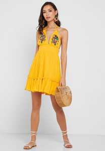 ชุดเดรสสั้นเปิดหลังสำหรับผู้หญิง,ชุดเดรสปักแบบเม็กซิกันลำลองหรูหราประดับลูกปัดแนววินเทจปี2022 - Product Image 4