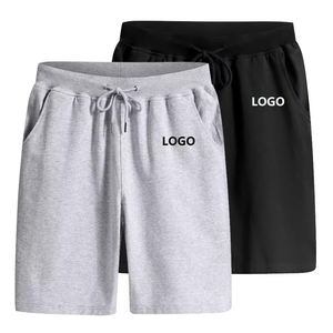 Pantalones cortos deportivos de verano para hombre de alta calidad, pantalones cortos holgados informales personalizados para correr con cierre de cintura con cordón, teñido liso - Product Image 1