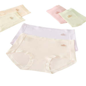 Texlina Slip Triangle sans couture taille moyenne pour femme Coupe haute classique avec garniture en satin Taille XL Couleur assortie Packs de 10 PCs/Pack - Product Image 1