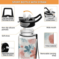 Bouteille d'eau portable en Tritan avec impression UV personnalisée, sans BPA, anti-fuite, avec paille, pour le sport haut de gamme