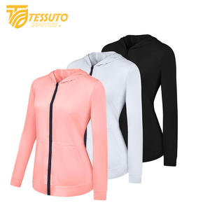 Sweat à capuche léger à manches longues UPF 50 + pour femmes respirant Full Zip Winter Workout Protection solaire avec col montant - Product Image 3