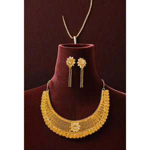 Premium Quality Necklace Earrings <b>Set</b> with 22K <b>Gold</b> Plated Unique Designed Women Wear Necklace Earrings <b>Set</b> <b>Jewelry</b> - Product Image 1
