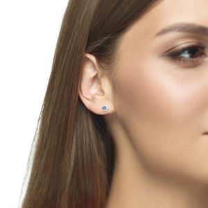 Boucles d'oreilles tendance de haute qualité en argent sterling 925, forme hexagonale de météorite, sertissage en bézel, fabrication artisanale de luxe, mode féminine - Product Image 2