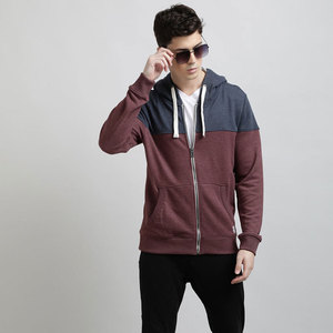 Sudadera Ligera con Cremallera Completa de Dos Tonos 100% Algodón para Hombre al por Mayor, con Logotipo Personalizado OEM, Estilo Urbano, Invierno - Product Image 4