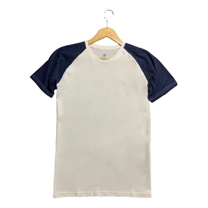 Haute qualité hommes mode manches raglan coton éponge t-shirts hommes coupe ajustée manches courtes panneau Raglan t-shirts 2024 - Product Image 1
