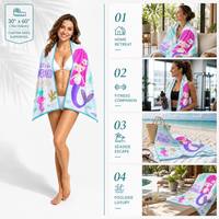 Serviette de sport en microfibre gaufrée à séchage rapide, personnalisable par sublimation, en plastique recyclé, sans sable, imprimée en coton, écologique, hypoallergénique