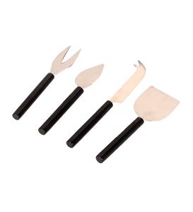 Elegant Cutlery Knifes <b>Set</b> Metal Gold Plating Cake Cutting Knife & Server With <b>Black</b> Finishing Handle Cheese Knife <b>Set</b> of 4 Pcs - Product Image 5
