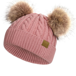 Wholesale 100% Wool Knitted <b>Pompom</b> Beanies for Winter Men and Women Custom Logo Unisex Plain Beanie <b>Hats</b> Beach Appropriate - Product Image 1
