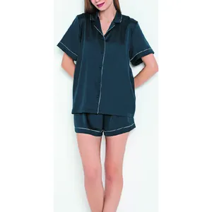 หรูหราเซ็กซี่ชุดนอนโรแมนติก Nightgown ผู้หญิงชุดนอนซาติน Loungewear นอนหลับ (840-604) ผลิตในตุรกี