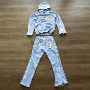 Conjunto Deportivo de Felpa Francesa de Algodón y Poliéster de 400g, Sudadera con Capucha Extra Grande, Conjuntos Deportivos Lisos, Trajes Deportivos Casuales para Hombre - Product Image 5