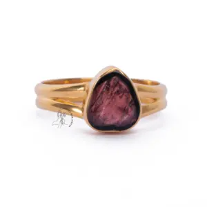 แหวนพลอยทัวมาลีนสีชมพูสำหรับผู้หญิงแหวนพลอยสามสีดิบหลากสีสำหรับ S925พลอยทัวมาลีนใหม่2023สไตล์