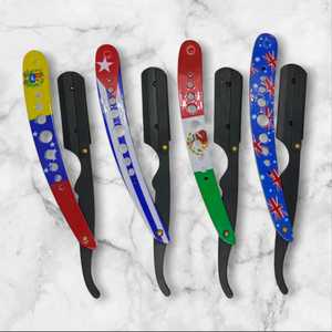 Maquinilla de afeitar profesional para peluquero con características de seguridad Diseño de color de bandera desechable para uso facial y corporal en salones - Product Image 2