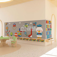 Mur de blocs de construction en plastique éducatifs et personnalisables Moetry pour l'apprentissage précoce, idéal pour les salles de classe et les salles de jeux pour enfants