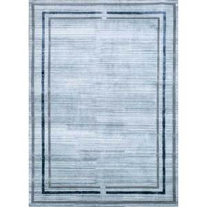 พรมลายทางอะซาเลีย ทำจากขนสัตว์และใยวิสโคส ถักด้วยมือ สีเทาและสีดำ สำหรับใช้ในบ้าน รุ่น Aiwv-13006 - Product Image 1