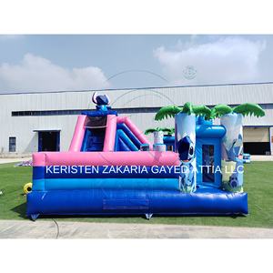Castillo Inflable Comercial de PVC, Tobogán Gigante Azul para Niños, Parque de Diversiones - Product Image 3