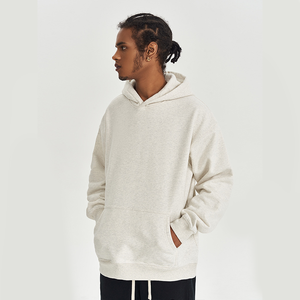 Sweat à capuche surdimensionné streetwear épais et lourd personnalisé unisexe 100% coton bouffé impression plaine sans ficelle sweats à capuche en polaire de créateur - Product Image 3