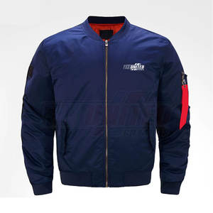 Chaqueta de bombardero clásica a prueba de viento para hombre con ajuste cómodo y forro suave de cuello alto - Product Image 1