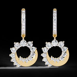 Boucles d'oreilles Brillant Stone Rose Color 10k 14k Solid Gold 1.00ct Lab Grown Diamond Jewelry Hoop Earrings - Product Image 5
