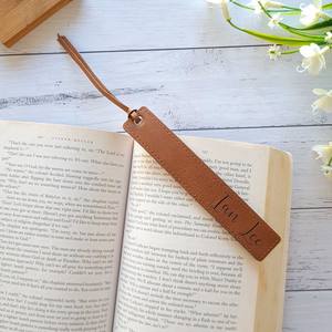 Mineti Blanco Laserable Kunstleer Gepersonaliseerde Bladwijzers Laser Gegraveerde Vakantie Leesgeschenken Custom Boek Liefhebber Cadeau Leer - Product Image 6