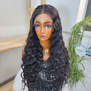 Natural Color Glueless Transparent for for Human Hair <b>Wigs</b> Pre-Plucked Vietnamese Deep Wave Bundle Virgin Hair Wholesale - Product Image 3
