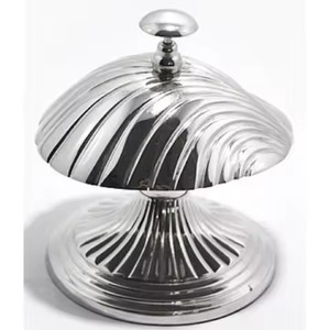 Campana de Escritorio de Diseño Antiguo con Acabado en Níquel, Campana Ornamental de Latón Vintage para Recepción de Hotel - Product Image 2