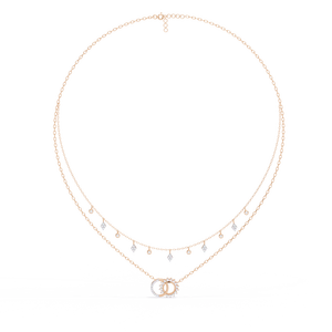 Hermoso Collar para Mujer con Diamantes Redondos Cultivados en Laboratorio, Color G en Oro Amarillo/Rosa/Blanco - Product Image 4