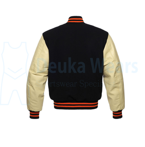 Chaquetas Letterman con Mangas de Cuero, Servicio OEM, Hechas a Medida con Parches Bordados en Chenilla, Chaquetas Bomber de Béisbol en Venta - Product Image 2