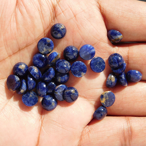 Sodalite naturelle 3x3mm Cabochon rond toutes tailles disponibles dos plat fabrication de bijoux pierre pierres précieuses en vrac - Product Image 4