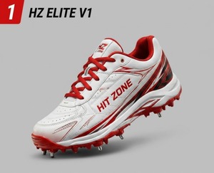 รองเท้าคริกเก็ตแบบสตั๊ด HIT ZONE ระดับพรีเมียม สำหรับการฝึกซ้อมระดับมืออาชีพ เย็บสองชั้น ปรับแต่งได้ น้ำหนักเบา ระบายอากาศดี ยึดเกาะพื้นได้ดี - Product Image 1
