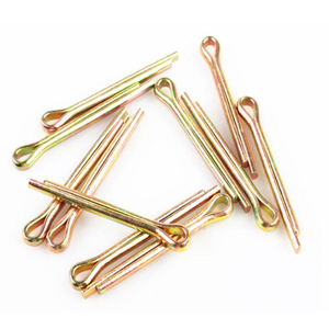 Goupilles à ressort en acier au carbone zingué jaune, bleu, blanc, M6 M8 M10 Gr 4.8 8.8, revêtement zinc, DIN94 - Product Image 1