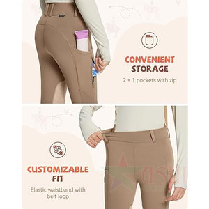 Leggings d'équitation pour femmes, taille haute, coupe régulière, collants d'équitation, pantalon d'équitation, jodhpur, imperméable, coupe-vent - Product Image 5