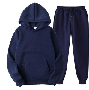 Survêtements pour hommes en polyester/coton, taille plus, décontractés, à capuche, couleur unie, sur mesure, logo personnalisé, faible MOQ, vente en ligne - Product Image 1