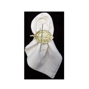 2024 nouveauté le plus chaud classique en gros décoratif métal feuille serviette anneau support pour fête mariage - Product Image 3