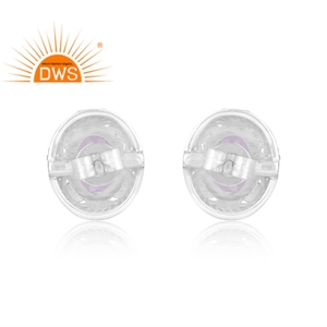 Nouveauté : Boucles d'oreilles élégantes en argent sterling fin avec améthyste rose naturelle, bijoux pour femmes, cadeau pour elle - Product Image 4