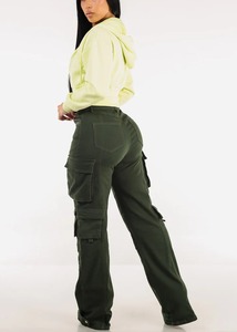 กางเกงคาร์โก้ผู้หญิงคุณภาพสูง กางเกงลำลองเอวยางยืด มีเชือกผูก กระเป๋าข้าง กางเกงจ็อกเกอร์ผู้หญิง ผู้จัดจำหน่ายจากบังกลาเทศ - Product Image 2