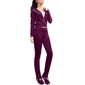 Ensemble de survêtement pour femmes personnalisé haut court décontracté entraînement blanc deux pièces ensemble femmes vêtements sweat à capuche zippé et jogger ensemble avec logo - Product Image 3