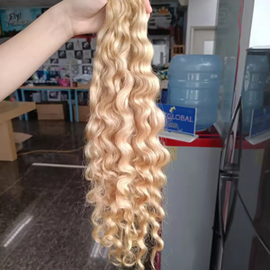 Nouveau produit cheveux birmans bouclés en vrac 100% cheveux humains vietnamiens vierges couleur blonde pleine taille cheveux doublement étirés fabriqués au Vietnam - Product Image 1