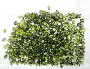 อัญมณีอัญมณีอัญมณีสีเขียวทัวร์มาลีนธรรมชาติเกรดส่งออกอัญมณีเจียระไนทรงวงรีขนาดสอบเทียบแบบหลวม - Product Image 3