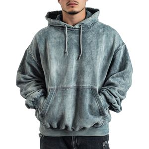 Nouveau gros Logo personnalisé hommes sweats à capuche pull surdimensionné bonne qualité 100% coton tissu acide lavage à capuche pour hommes meilleur prix - Product Image 2