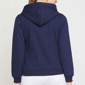 Sweats à capuche pleine longueur en coton 100% pour femmes du fabricant pakistanais tenue d'hiver à la mode avec logo avant sweats à capuche de couleur unie - Product Image 3