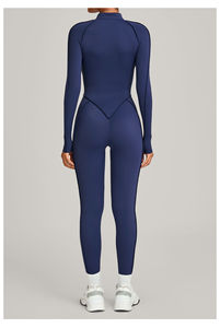 ชุดจั๊มสูทโยคะแบบสปริงบีบอัด ไซส์พลัส ระบายอากาศได้ดี มีซิป เอวสูง แขนยาว ผลิตจากผ้าสแปนเด็กซ์/ไนลอน - Product Image 2