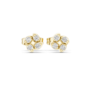 Boucles d'oreilles en diamants cultivés en laboratoire, 0,144 CT, clarté VVS-VS EF, disponibles en or 18 carats, 14 carats, 10 carats et argent 925 - Product Image 3