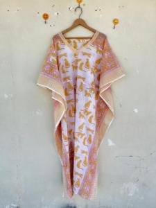 ชุดนอนคลุมยาวผ้าคอตตอนพิมพ์ลายดอกไม้อินเดียผ้าคอตตอนชุดบิกินี่ชายหาดชุดคลุมลำลองแห้งเร็วสำหรับฤดูใบไม้ผลิฤดูหนาว - Product Image 3