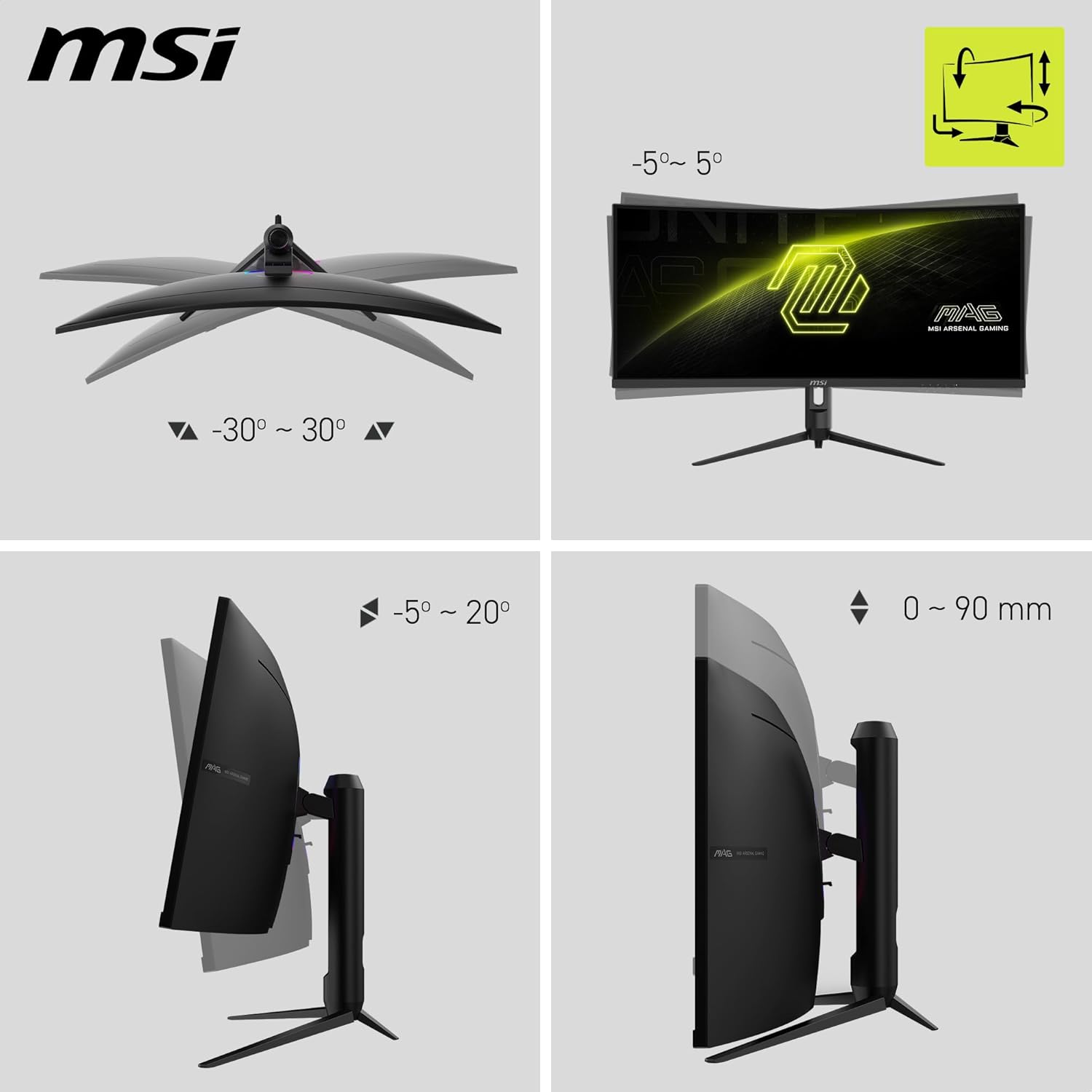 MSI MAG 342CQR E2 - 34 Inch Curved Gaming Monitor (180 Hz)