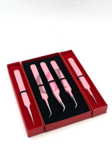 ที่หนีบขนตาแบบมืออาชีพ45องศาสีชมพูแบบใหม่อุปกรณ์เสริมความงามทำจากสแตนเลส - Product Image 4