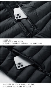 Coupe-vent d'hiver léger Veste d'extérieur rembourrée à bulles pour hommes Veste chaude et froide Mode de travail pour couples Veste grande taille Expédition DDP - Product Image 5