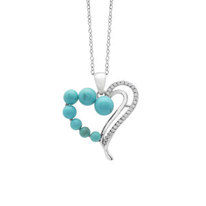 Vintage 925 plata esterlina corazón forma encanto diseñador genuino turquesa piedras preciosas colgantes superventas cadena collar joyería - Product Image 1