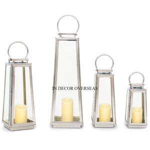 Metal chapado en oro de alta calidad estándar y vidrio transparente hecho accesorios de decoración para el hogar y el Hotel portavelas y linternas - Product Image 6