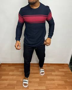 T-shirt de gymnastique 100% coton imprimé personnalisé pour hommes coupe ajustée à manches longues dans un style uni - Product Image 3