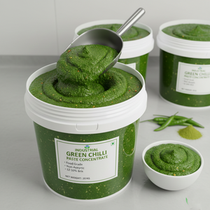 Concentrado de pasta de chile verde industrial |   Grado Alimenticio |   No Aséptico |   100% Natural |   Barril/Sachet de 20 kg |   Salsa OEM - Product Image 6
